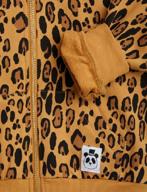 Mini Rodini Basic Leopard Zip Hoodie - Beige