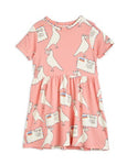 Mini Rodini Pigeons Tencel Short Sleeve Dress - Pink