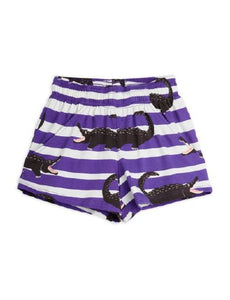 Mini Rodini Crocodiles Striped Shorts - Purple