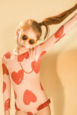 Pepita & Me Girls Long-Sleeve Swimsuit - Heart