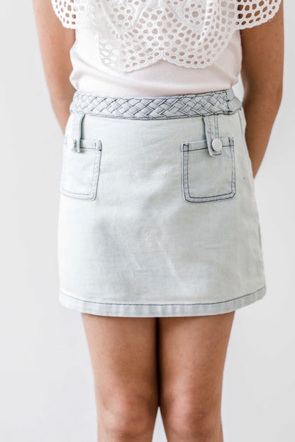 Petite Amalie Denim Plait Skirt