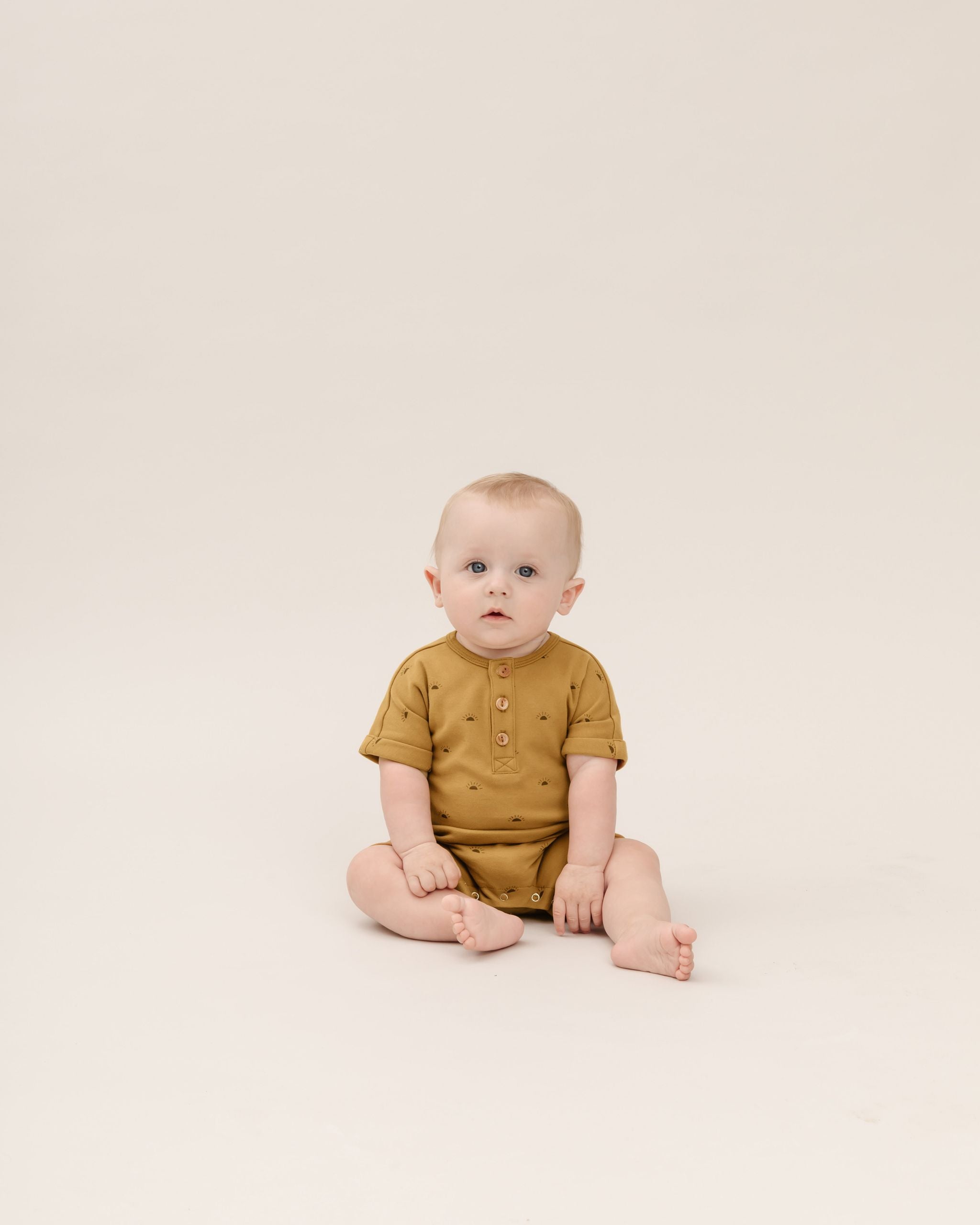 Quincy Mae Short-Sleeve Romper - Suns