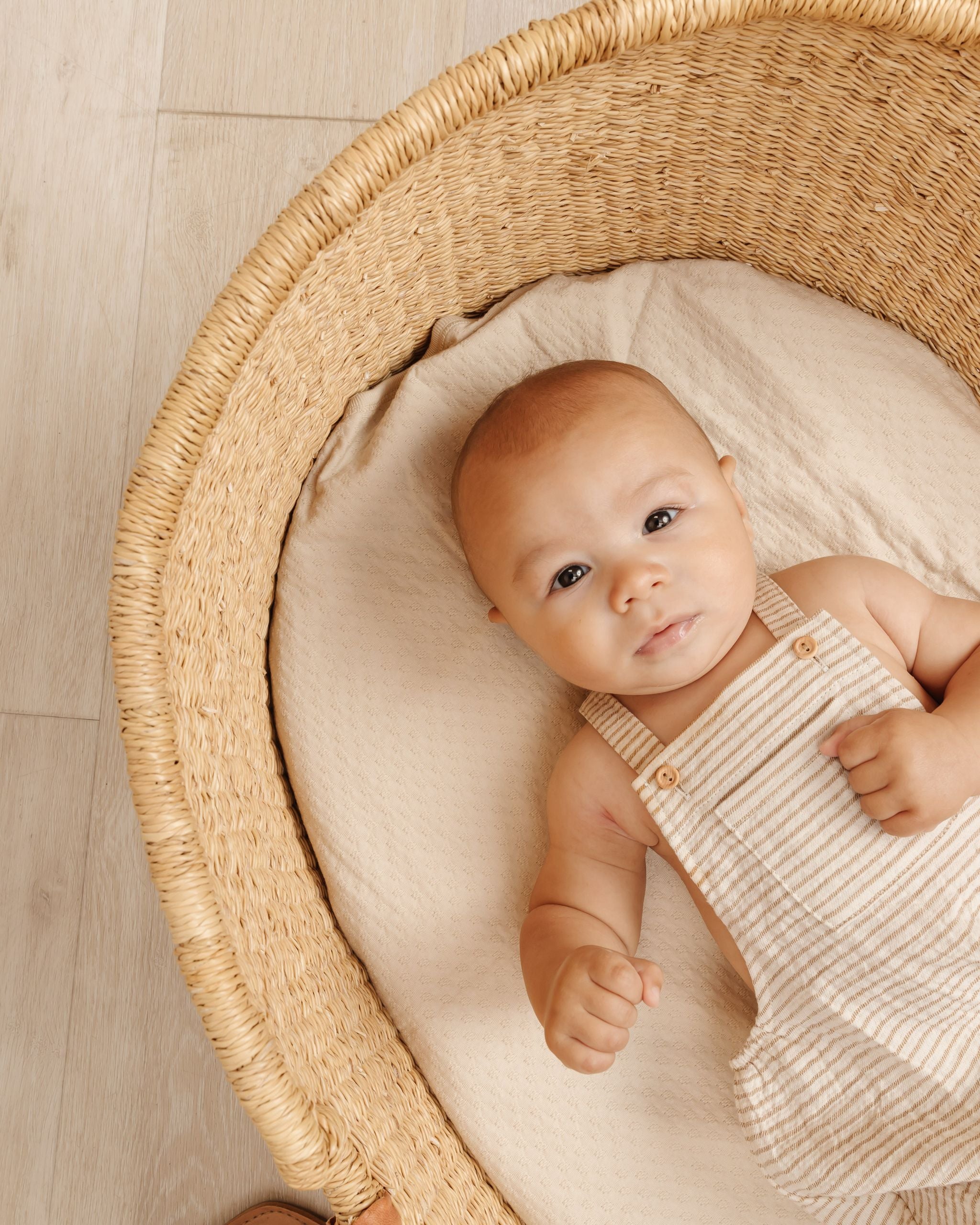 Quincy Mae Hayes Overalls - Ocre Stripe