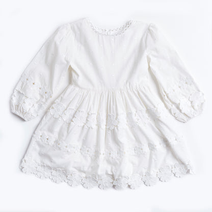 Petite Amalie Daisy Chain Dress - White