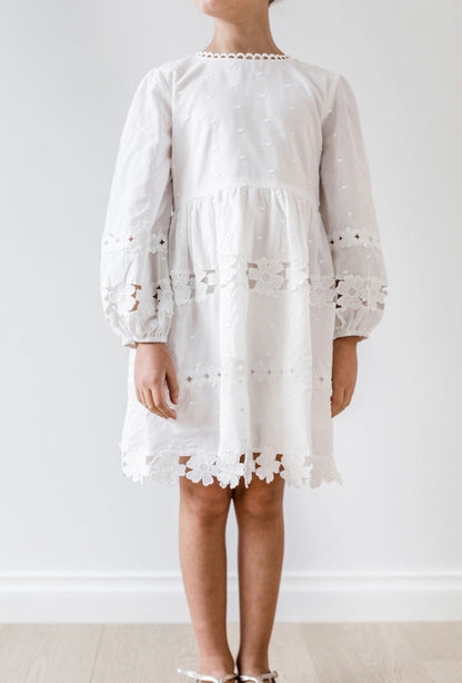 Petite Amalie Daisy Chain Dress - White
