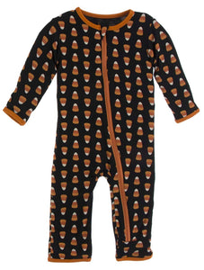 Kickee Pants Print Coverall with Zipper - Midnight Candy Corn