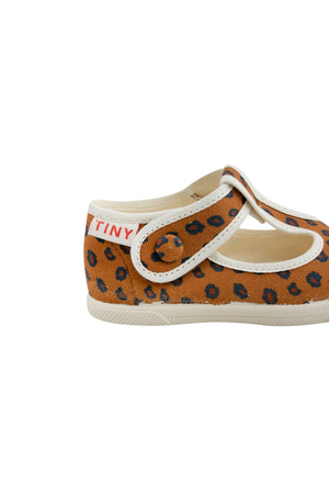 Tiny Cottons Animal Print Mary-Jane Sneakers - Mustard