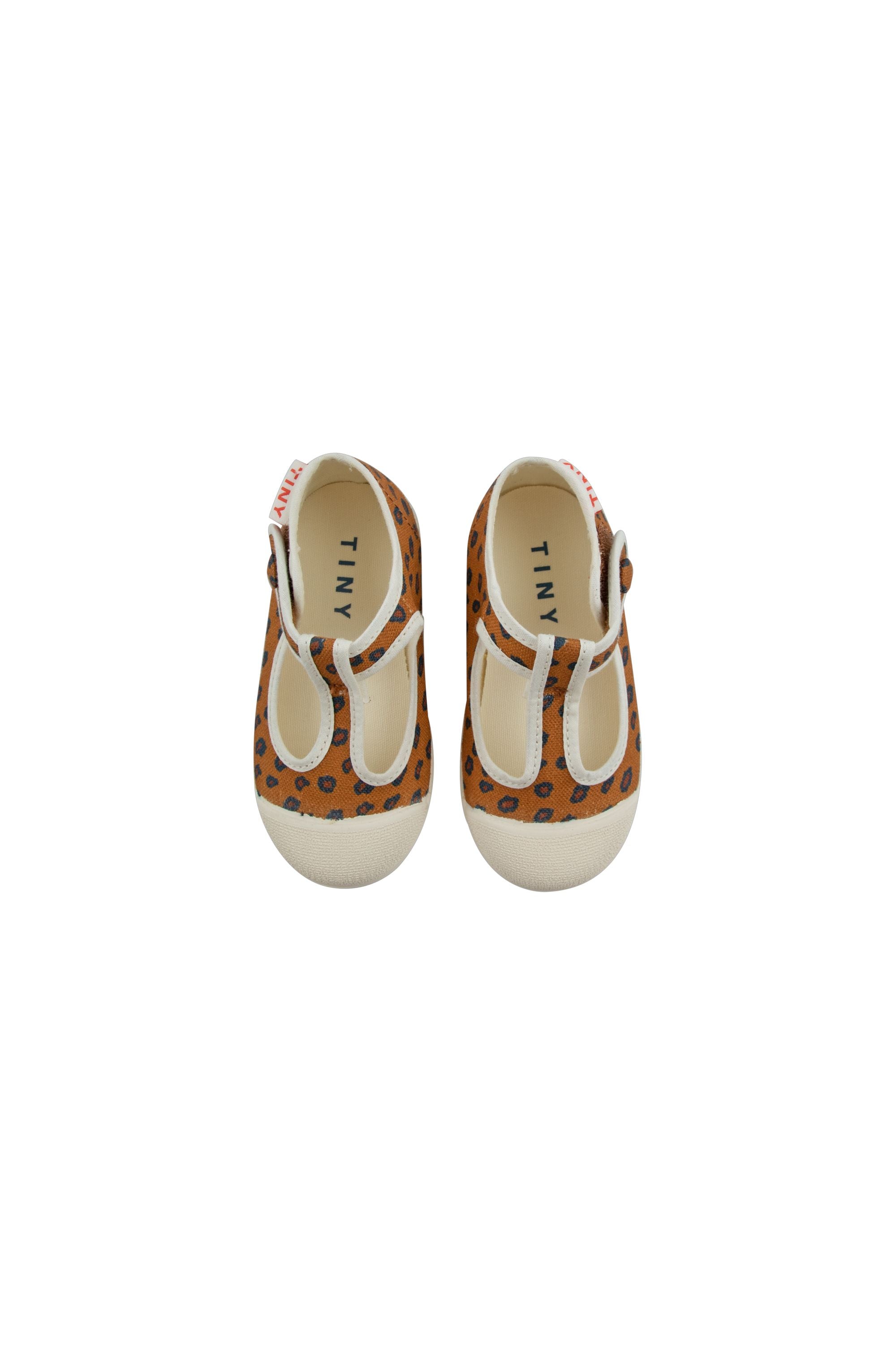 Tiny Cottons Animal Print Mary-Jane Sneakers - Mustard