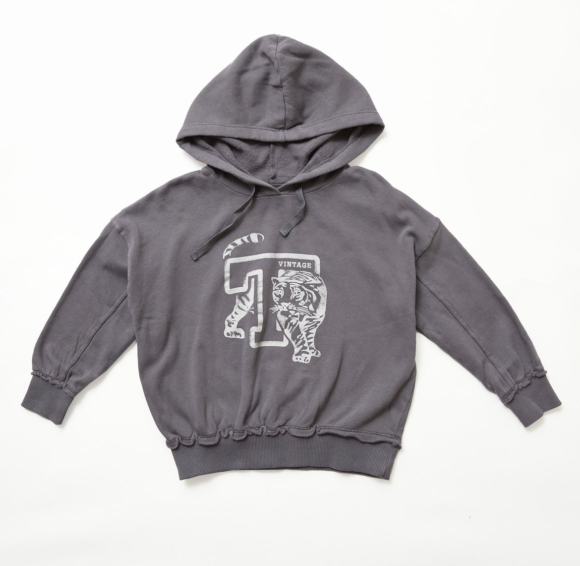 Tocoto Vintage Tiger Hood Sweatshirt - Dark Grey