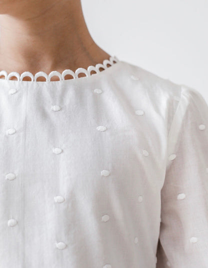 Petite Amalie Daisy Chain Dress - White