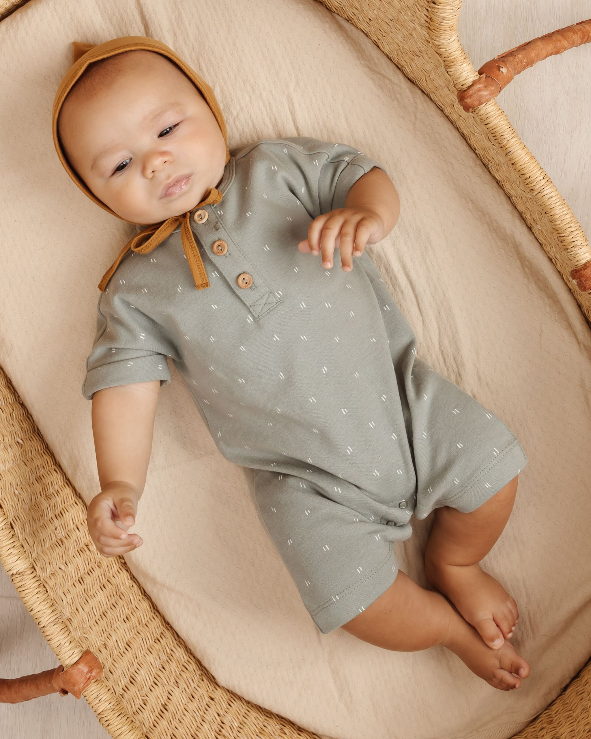 Quincy Mae Short-Sleeve Romper - Dash