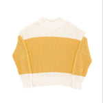 Tiny Cottons Color Block Knit Sweater - Beige/Sand