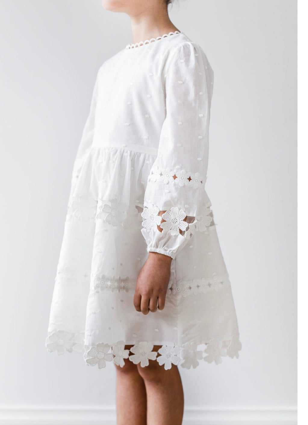 Petite Amalie Daisy Chain Dress - White