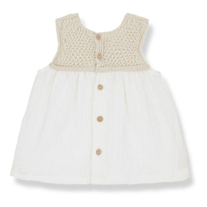 1+ in the Family Laura Dress + Bloomer Set - Off White