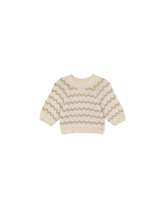 Little Creative Factory Wavy Knit Sweater - Gold