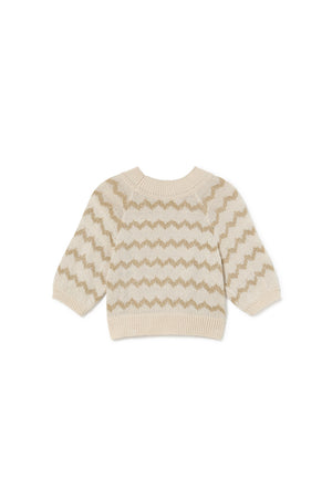 Little Creative Factory Wavy Knit Sweater - Gold