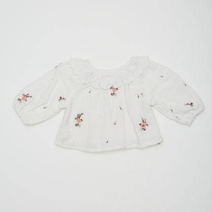 Louise Misha Sandrine Blouse - Off-White Flowers