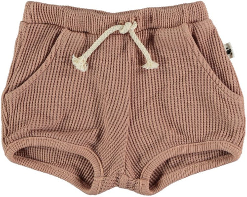 My Little Cozmo Max Organic Quadrille Baby Shorts - Terra Cotta