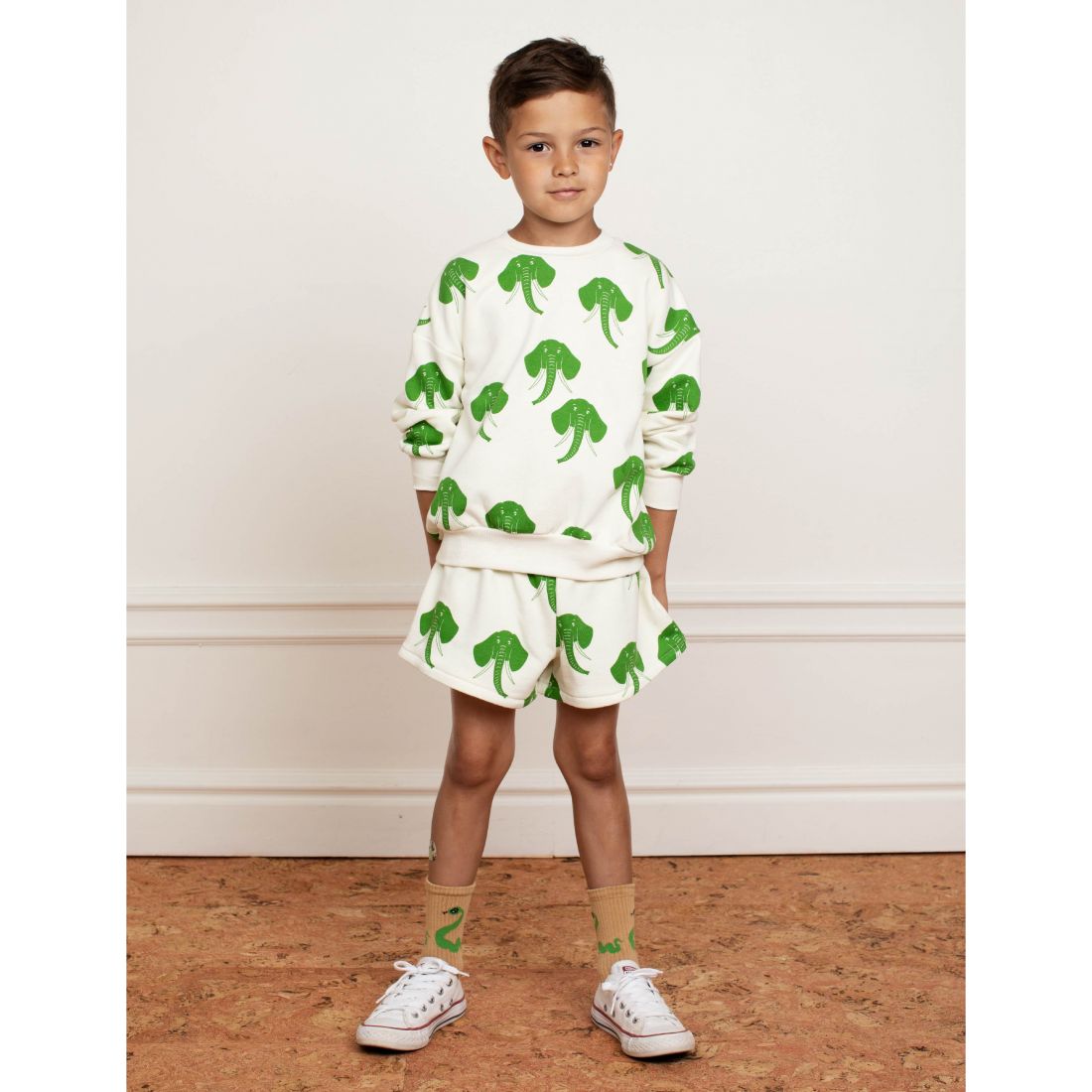 Mini Rodini Elephant Sweatshorts - Off-White