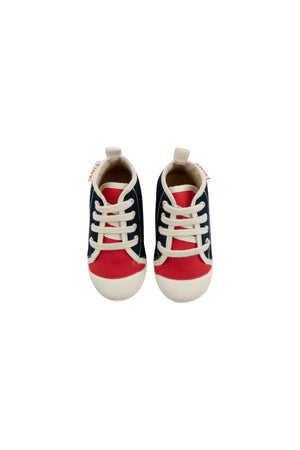 Tiny Cottons Color Block Hi-Top Sneakers - Navy/Deep red