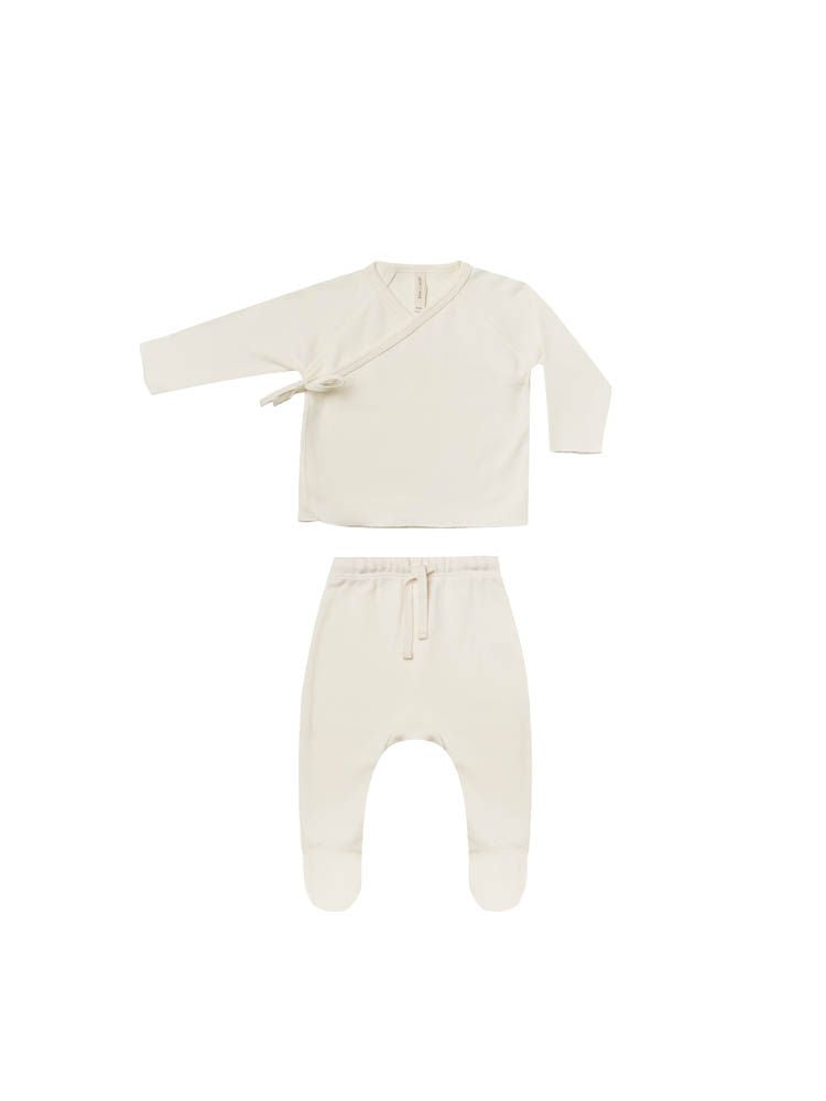 Quincy Mae Wrap Top + Pant Set - Ivory