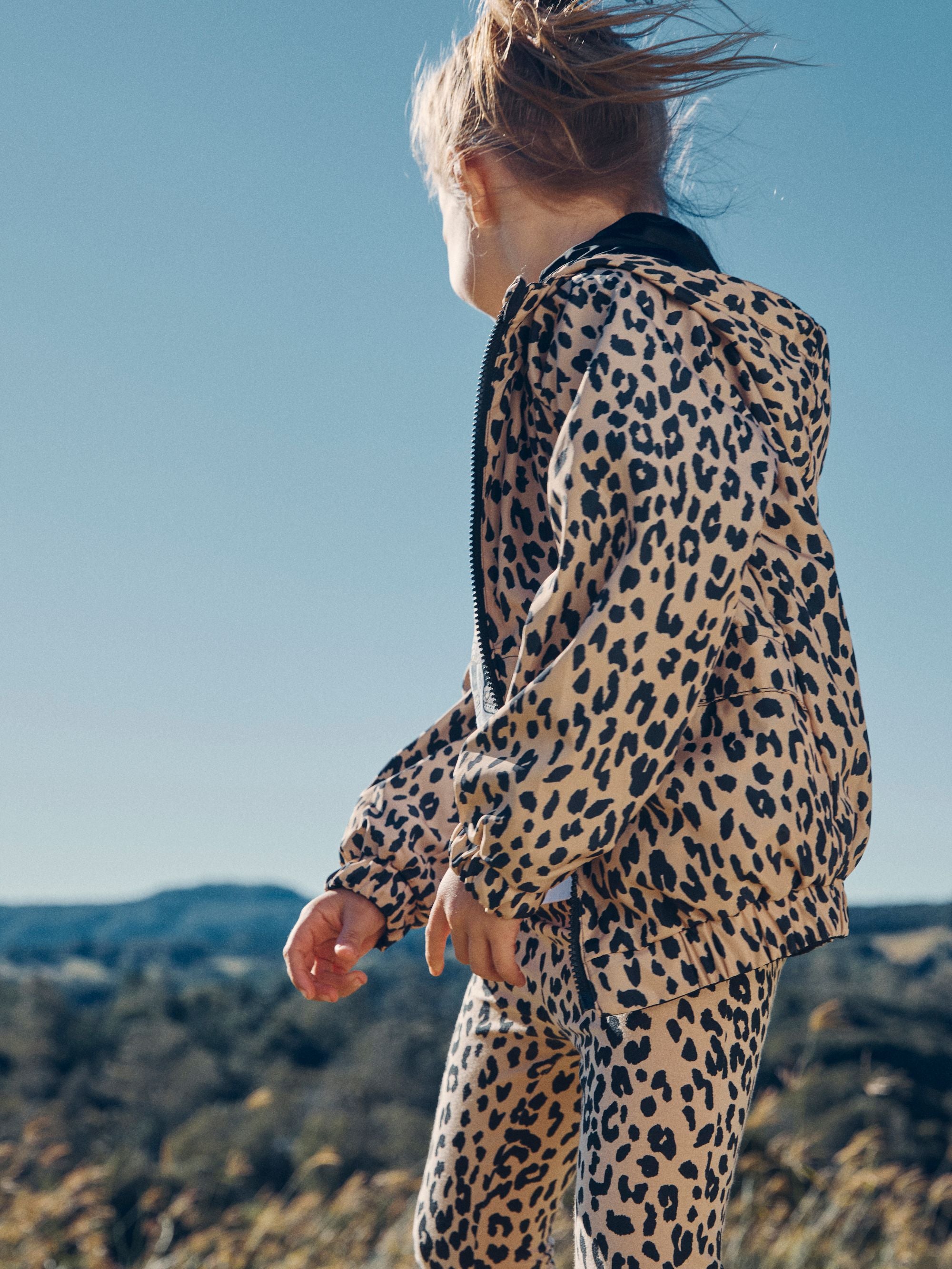 Huxbaby Leopard Reversible Rain Jacket - Honeycomb + Black