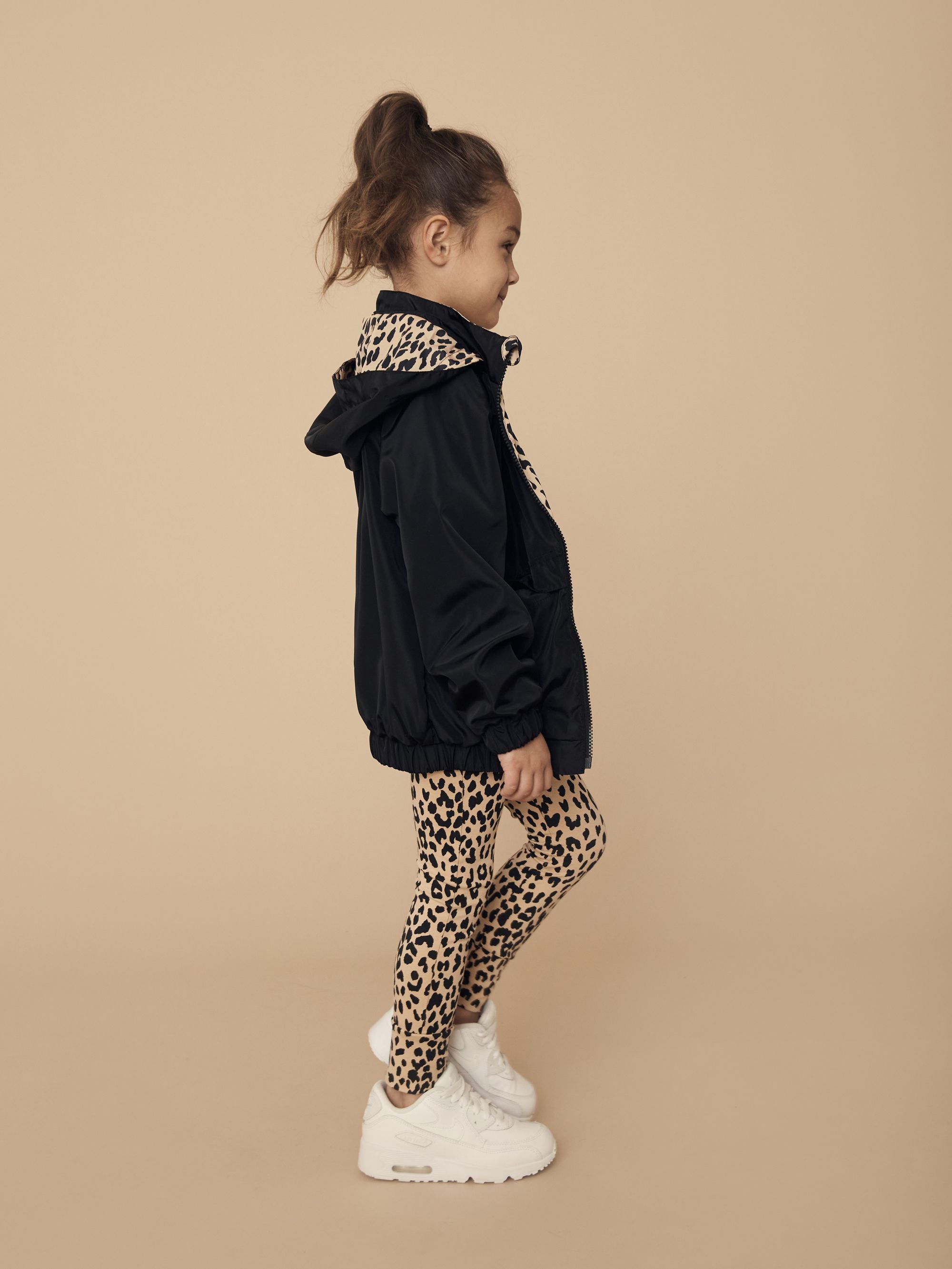 Huxbaby Leopard Reversible Rain Jacket - Honeycomb + Black