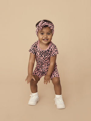 Huxbaby Leopard Rib Headband - Dusty Rose