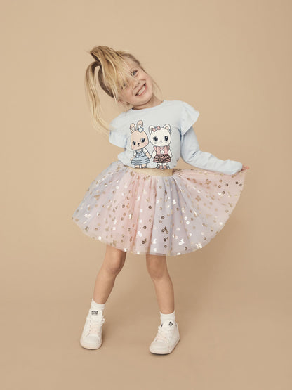Huxbaby Rainbow Bunnies Tulle Skirt - Multi