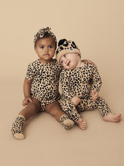 Huxbaby Leopard Patch Zip Romper - Honeycomb