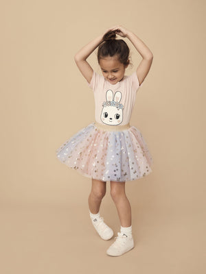 Huxbaby Rainbow Bunnies Tulle Skirt - Multi