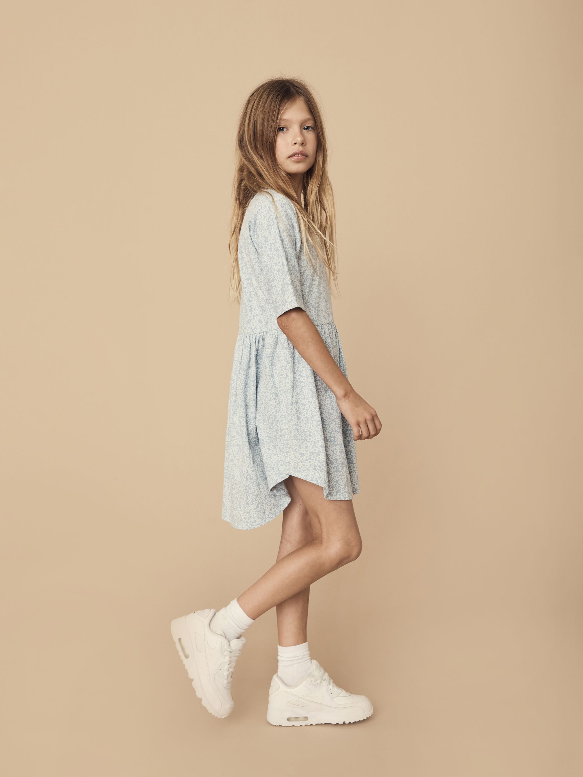 Huxbaby Floral Bunnies Swirl Dress - Frozen