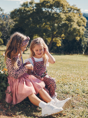 Huxbaby Leopard Rib Headband - Dusty Rose