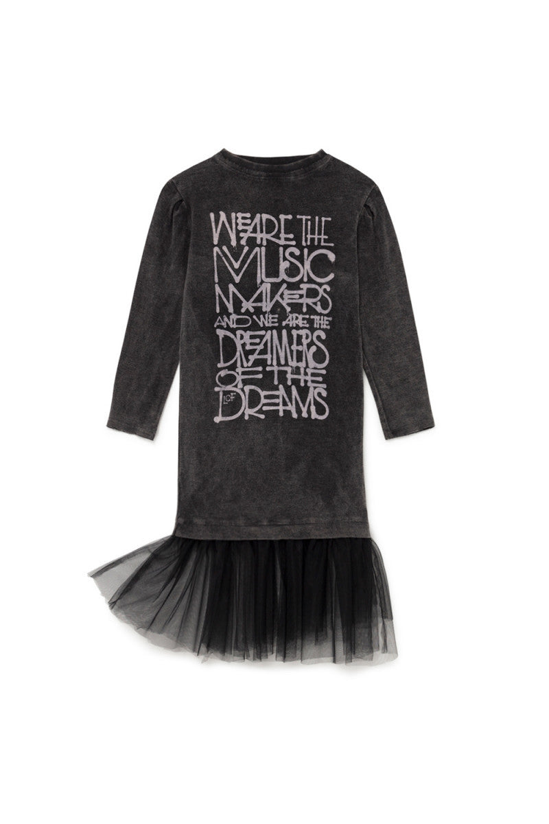 Little Creative Factory Soft Stonewash T-Shirt Dress - Faded Black