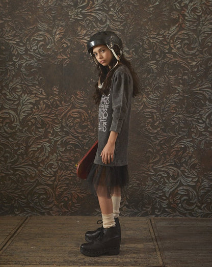 Little Creative Factory Soft Stonewash T-Shirt Dress - Faded Black