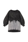 Little Creative Factory Stonewash Brushstroke Long Sweatshirt - Faded Black