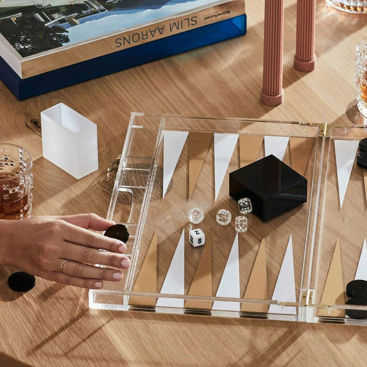 Sunny Life Lucite Backgammon - Limited Edition Whiskey Noir
