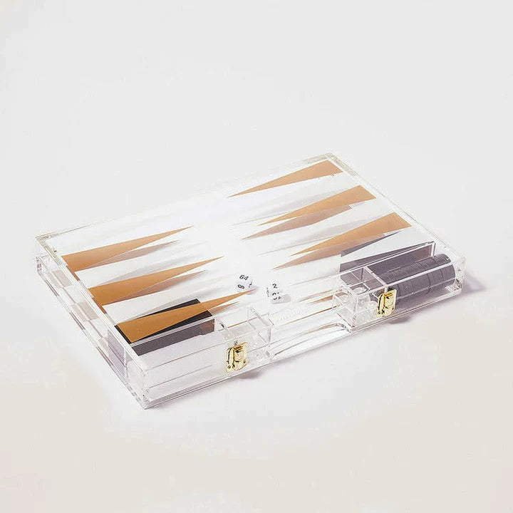 Sunny Life Lucite Backgammon - Limited Edition Whiskey Noir