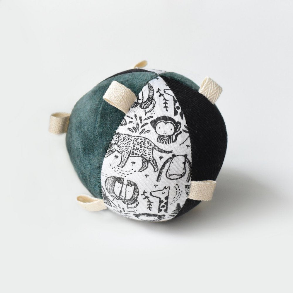 Wee Gallery Taggy Ball with Rattle - Wild
