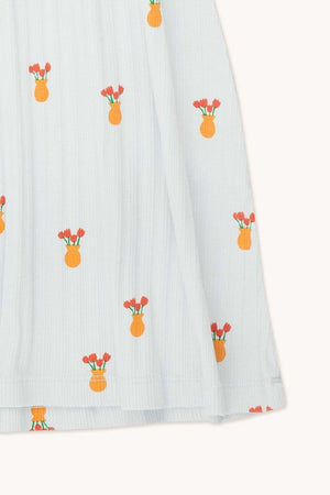 Tiny Cottons Tulips Dress - Pale Blue/Orange