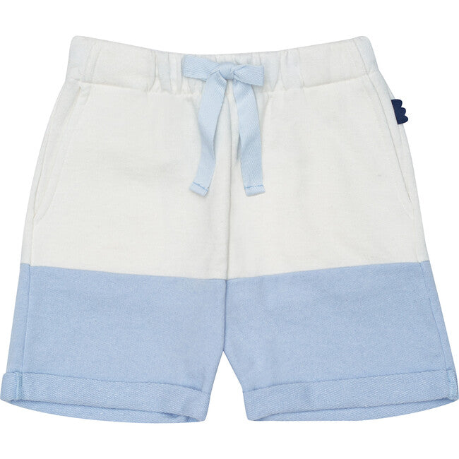 Mon Coeur Wave Bicolor Shorts - Powder Blue & White