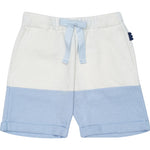 Mon Coeur Wave Bicolor Shorts - Powder Blue & White