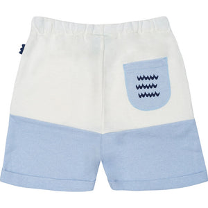 Mon Coeur Wave Bicolor Shorts - Powder Blue & White