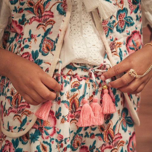 Louise Misha Vallaloid Shorts - Cream Indian Flowers