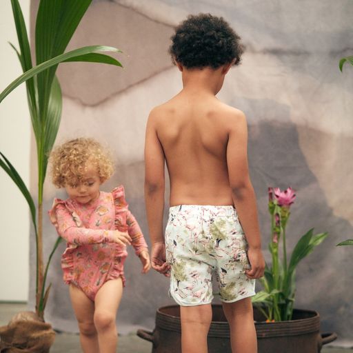 Louise Misha Aderi Swim Shorts - Acqua Darj Flamingo