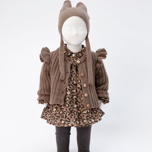 Tocoto Vintage Baby Dress Animal Print - Brown