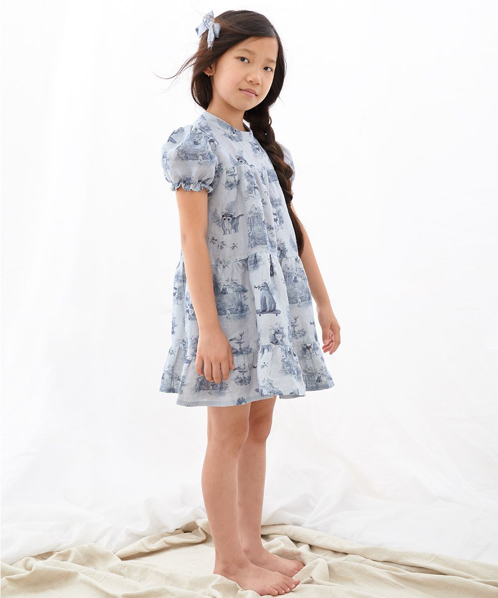 Oeuf Tiered Dress - Blue