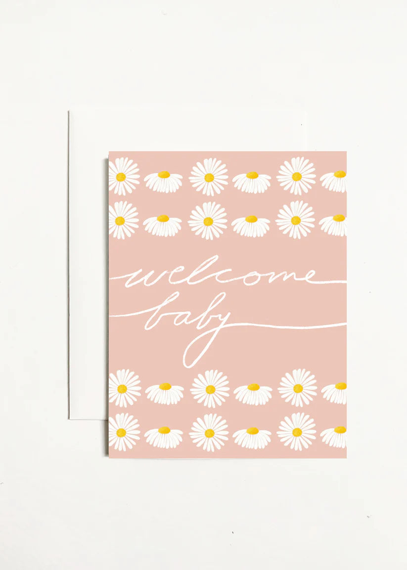 K. Patricia Designs Baby Greeting Cards - Welcome Baby Pink