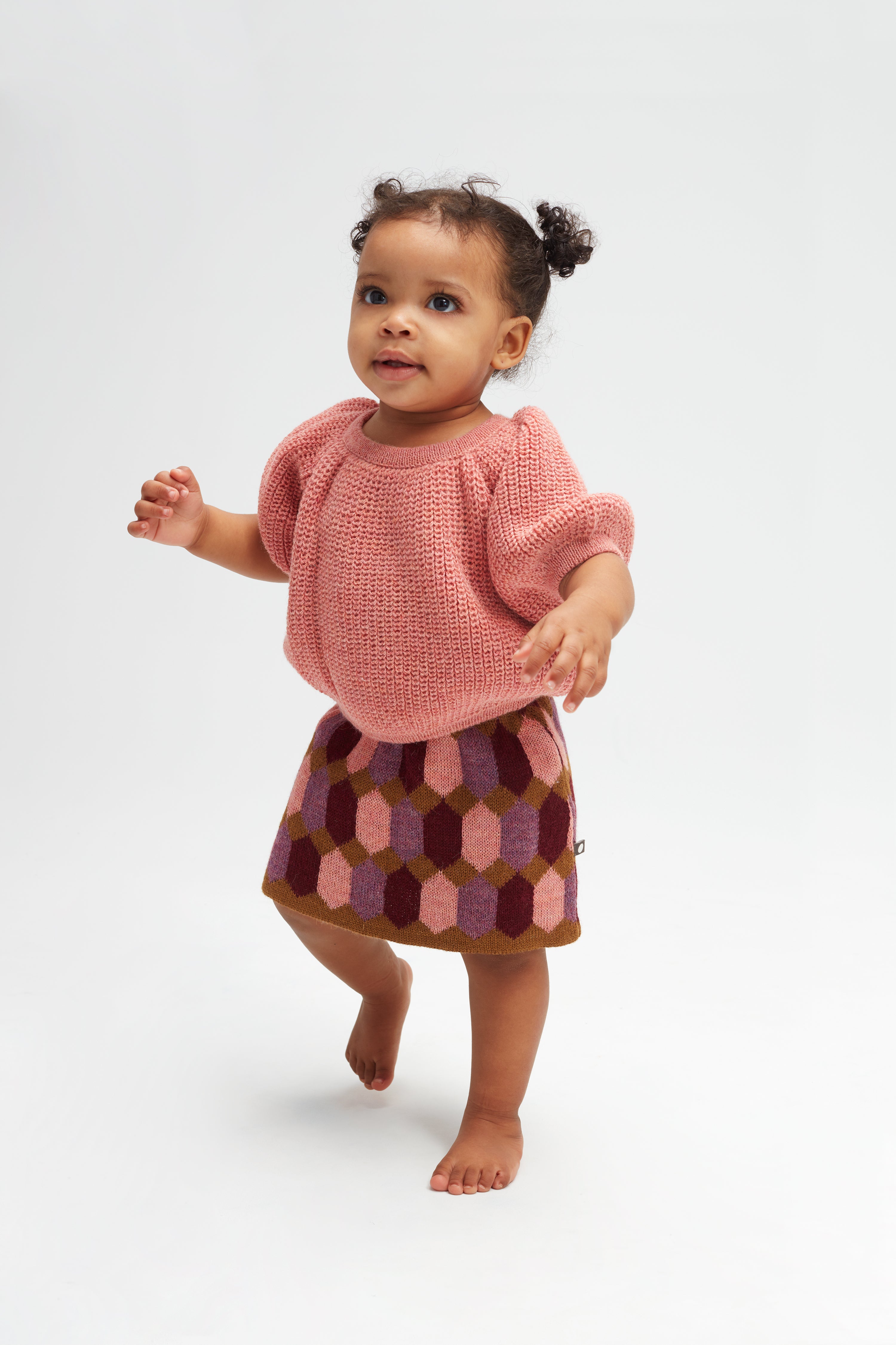Oeuf Diamond Pattern Skirt - Peony