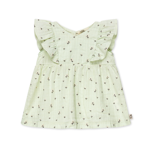 My Little Cozmo Marta Baby Dress - Floral Muslin Green